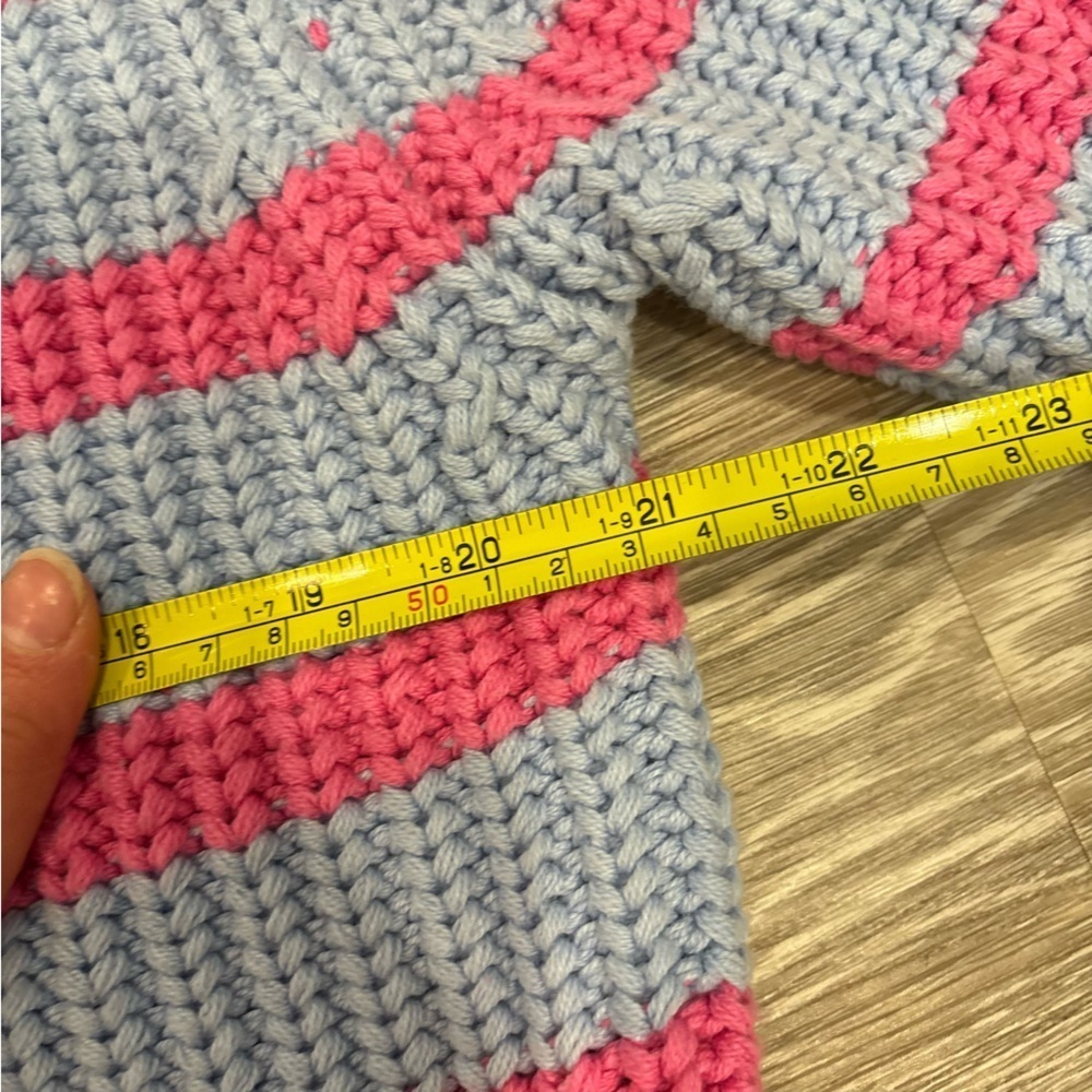 John + Jenn Blue and Black Cotton Cable Knit Cardigan XS - Picture 9 of 10